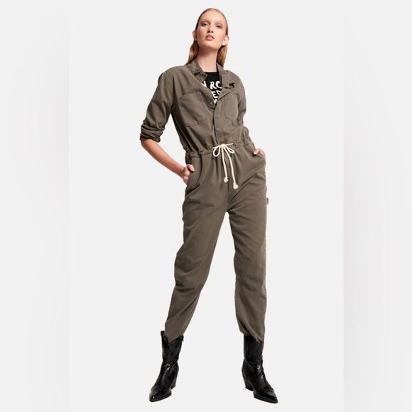 One Teaspoon Pants - One Teaspoon Starship Jumpsuit in Dark Khaki M NWOT